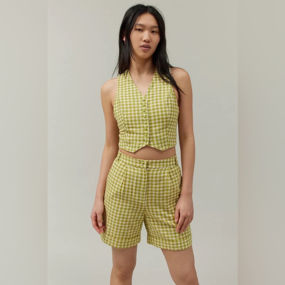 New Bdg Brian Gingham Vest & Short Set